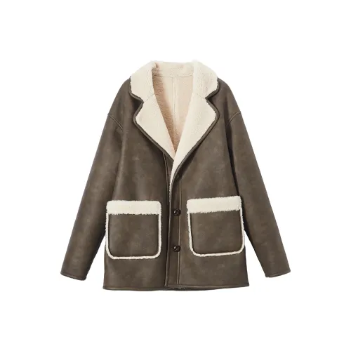 XIANGYING Coats Women's Coffee