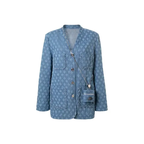 LOFT SHINE Denim Jackets Women's Denim Blue