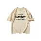 Apricot-Short-Sleeved-Letter Combination Black