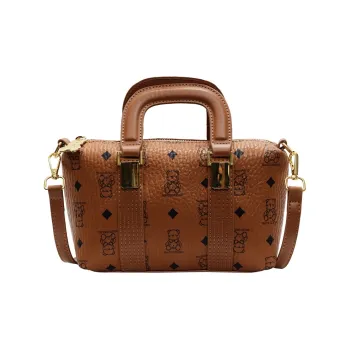 Yalu PU Handbag Women's Brown/Ecru/Pink