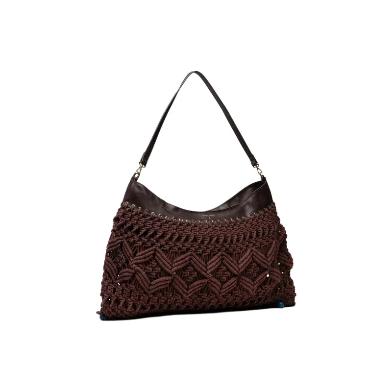 Patrizia Pepe Fabric Shoulder Bag Women's Brown-1