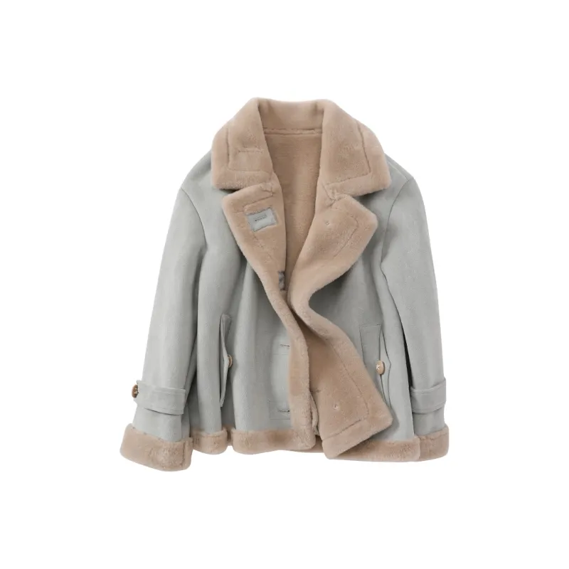 XIANGYING Velvet feel Coat Women's Blue-0