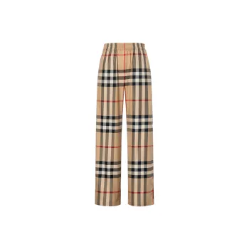 Burberry Checked Wide Leg Trousers