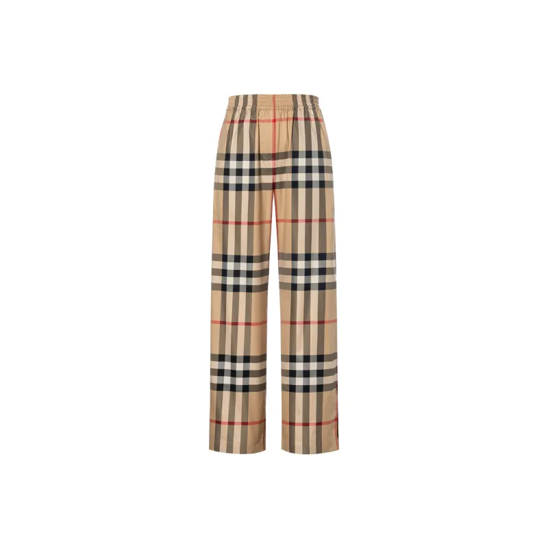 Burberry Check pattern Cotton Trousers-0