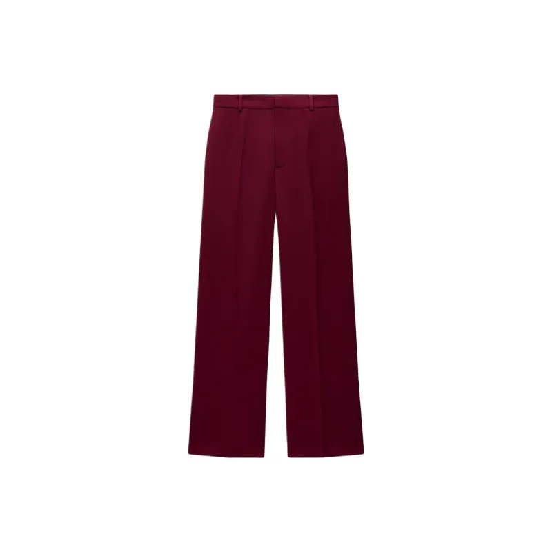 ZARA ZW Series Casual Pants Women's Dark Red-0