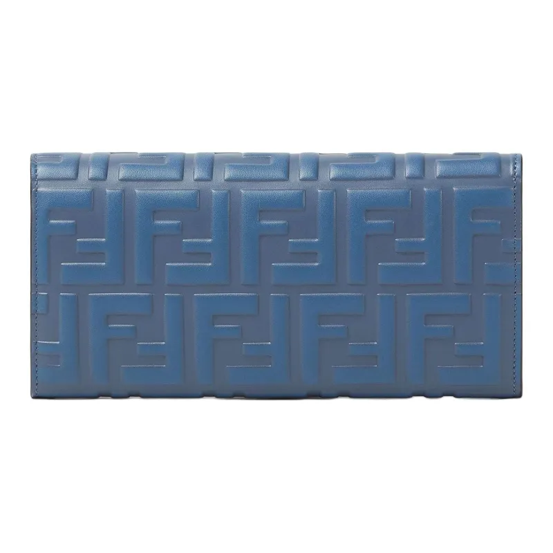 FENDI FF Diamonds Series Calfskin Shoulder Bag Women's Blue-2