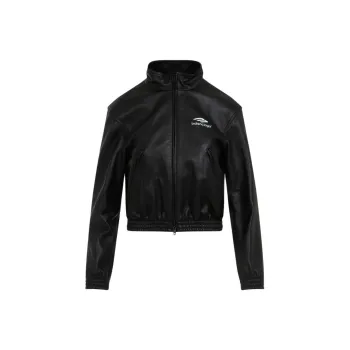 Balenciaga Logo Printed Zip-Up Jacket