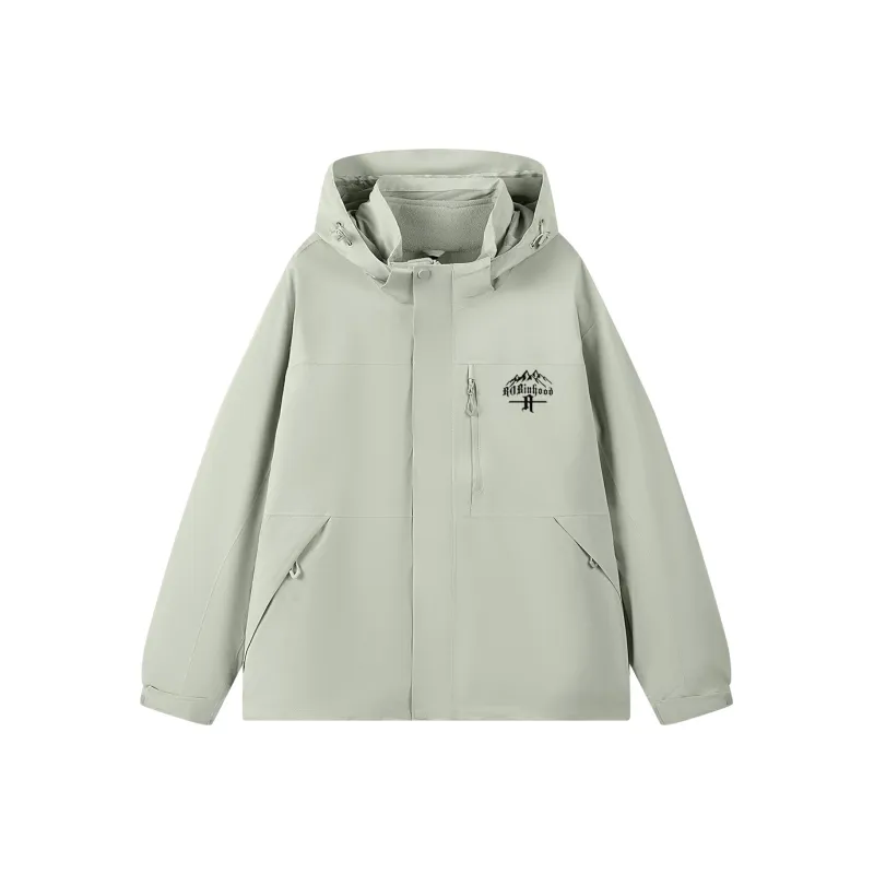 ROBINHOOD Waterproof And Windproof To Keep Warm Windbreaker Jacket Unisex Phantom Black-8