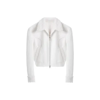 MODULER XIACHUAN Leather Jacket Women's White