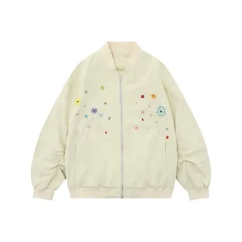 HUINIAN Baseball Jacket Women's Apricot