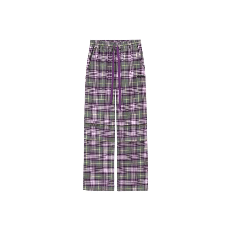 CHUU Casual Pants Women's Purple Plaid-0
