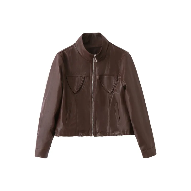 Yi Mengyuan Leather Jacket Women's-0
