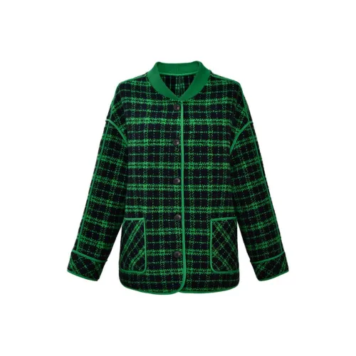 DIFFIE RIEGER Coats Women's Turquoise Pine Green