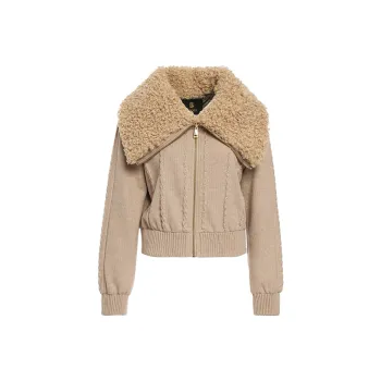 BESIONIA FW24 Cropped Coat Women's Camel
