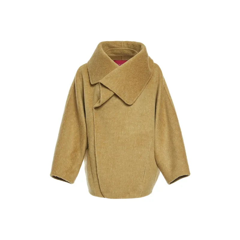 BESIONIA FW24 Cropped Coats Women's Yellow-0