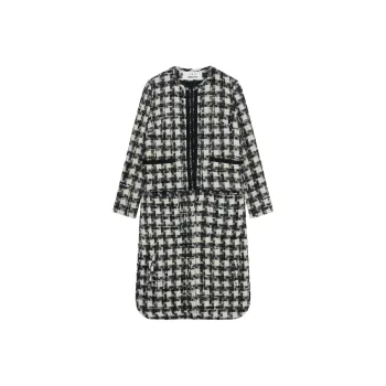 SAMI MIRO VINTAGE x IRO FW24 HOUNDSTOOTH TRENCH Coats Women's Black White