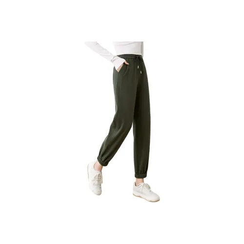 Mo Han Yi Mei Casual Pants Women's Gray Green