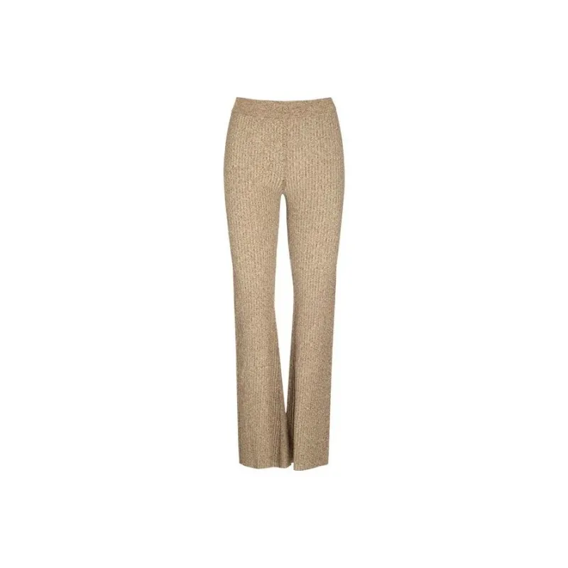 GANNI Ribbed knit Flared Trousers-0