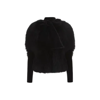 EMPORIO ARMANI Velvet feel Coat Women's Black