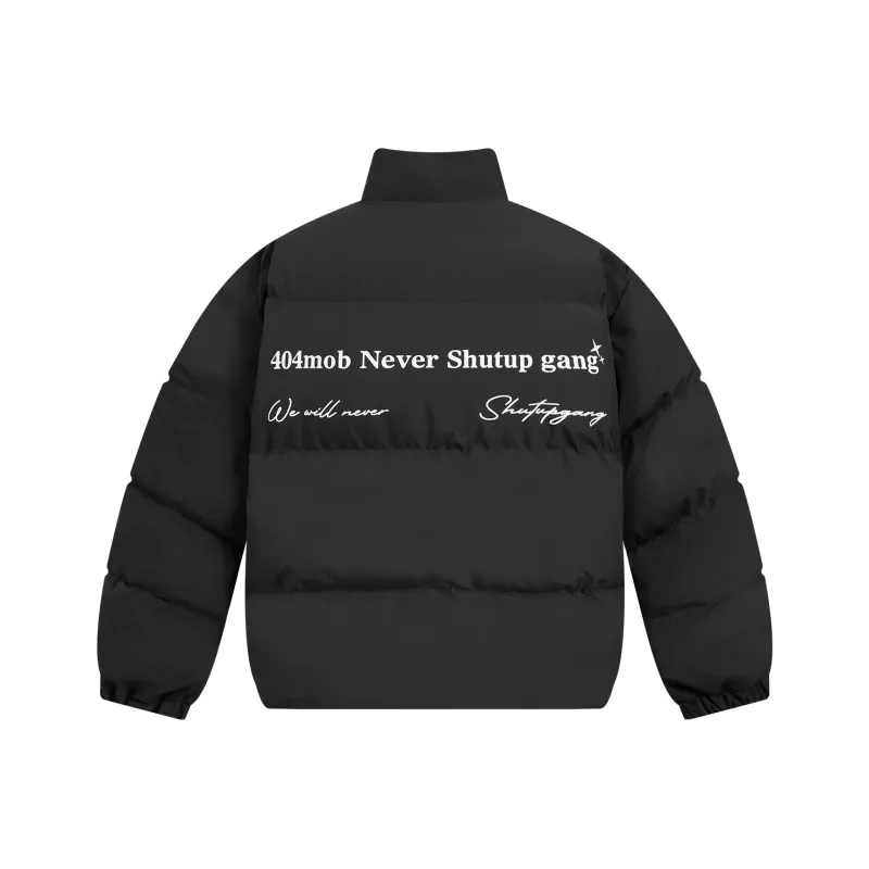 404MOB GANG Puffer Jacket Unisex Black-0