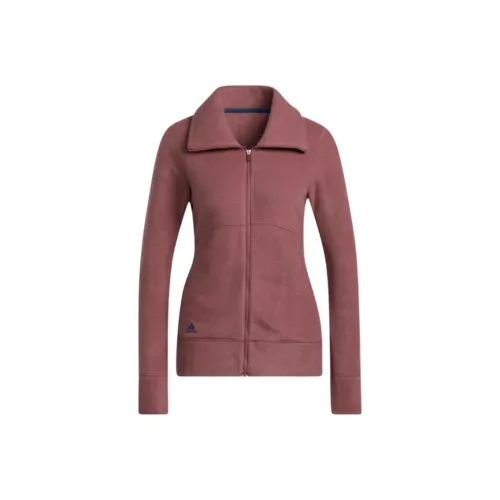 Adidas Velvet-feel Coat Women's Elegant Dark Red