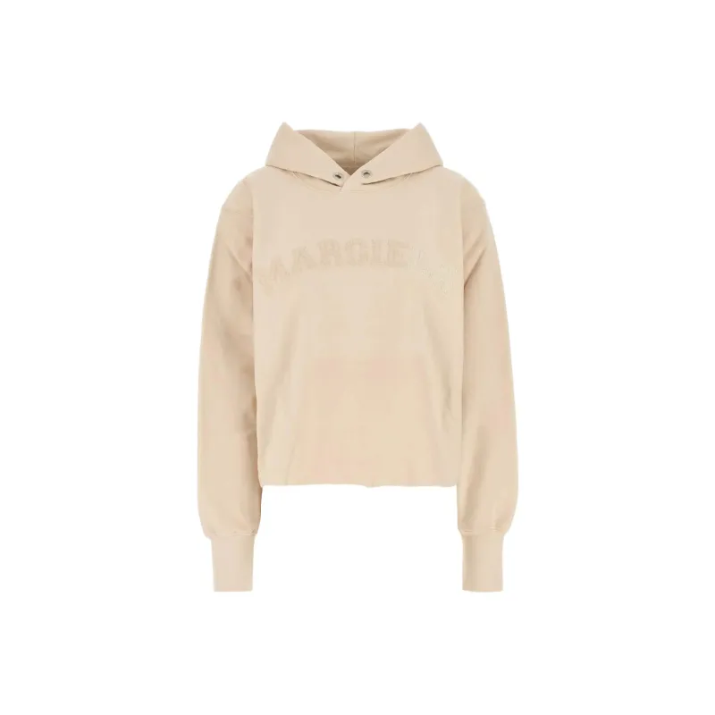 Maison Margiela Logo Detailed Raw Cut Hem Hoodie-0