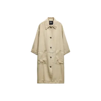 ZARA ZW Series Trench Coat Women's Light Khaki