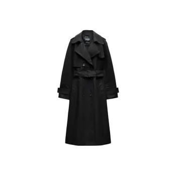 ZARA ZW Series Trench Coat Women's Black