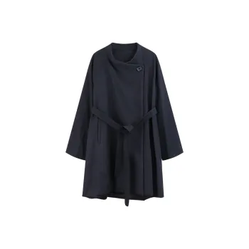 DianThia Trench Coat Unisex Navy Blue
