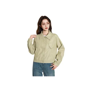 FAWENXIANGZI Leather Jacket Women's