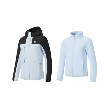 QIAODAN Mountain God Series Windbreaker Jackets Women's Peptide Blue/Black