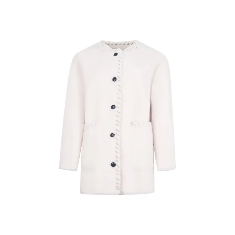 JESSYLINE Velvet feel Coat Women's Ecru-0