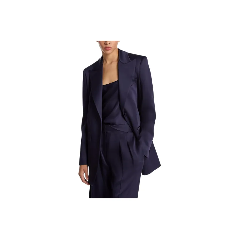 MICHAEL KORS Double Satin Charmeuse Boyfriend Blazer-0