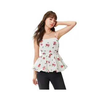 Love to serve Camisoles Women's Red White Flower