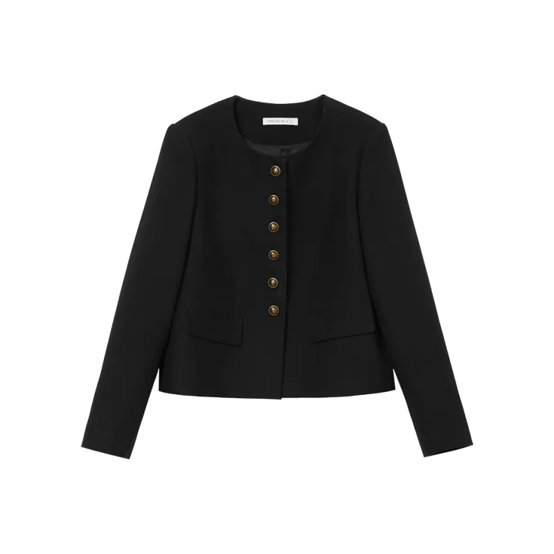 Mambe Cropped Coat Women's Black-0