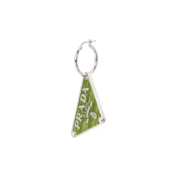 PRADA Silver Earrings Women's Green