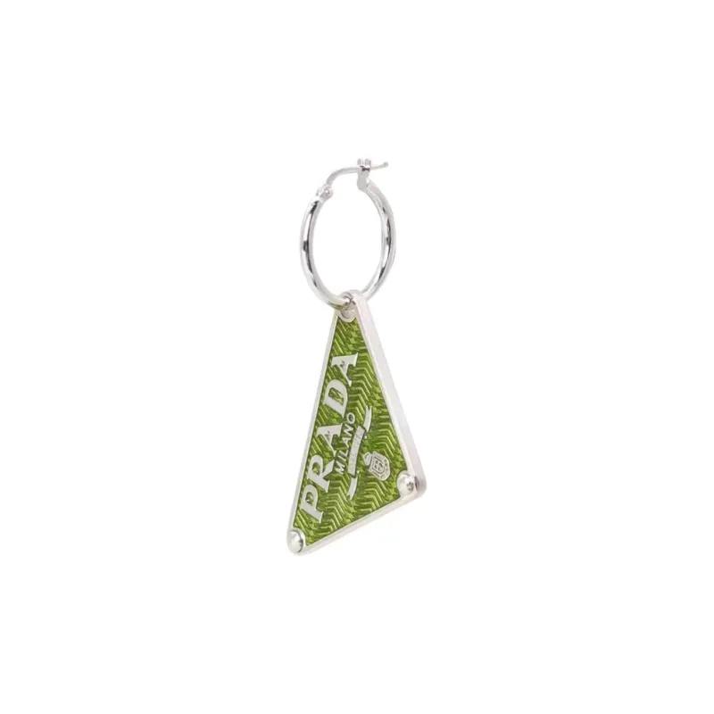 PRADA Silver Earrings Women's Green-0