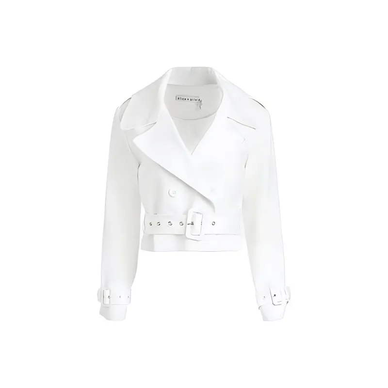 ALICE+OLIVIA Keith Cropped Trench Jacket-0