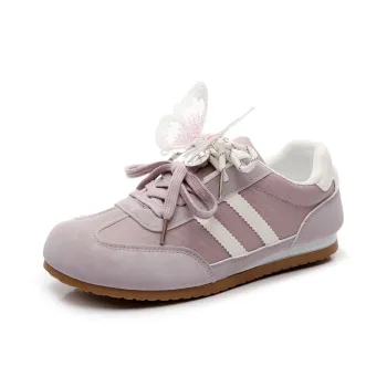 Feiyue Girly Heart Series Breathable Lightweight Height Increasing Low Top Casual Shoes Women's Taro Purple