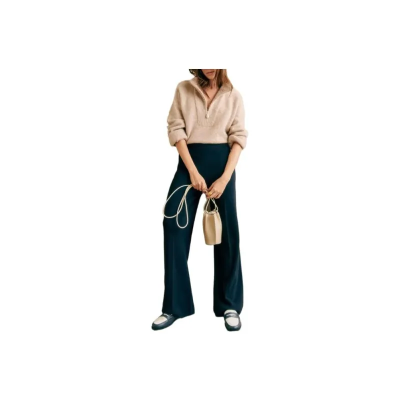 Sézane Casual Pants Women's Marine Blue-0