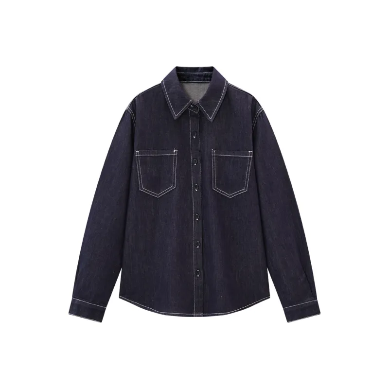 KUHNMARVIN Denim Jacket Women's Navy Blue-0