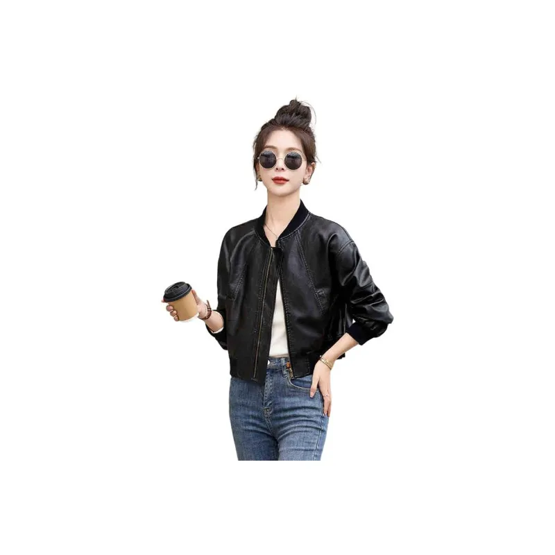 Yi Mengyuan Leather Jacket Women's-0