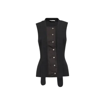 Lemaire Asymmetrical Fitted Top 'Jet Black'