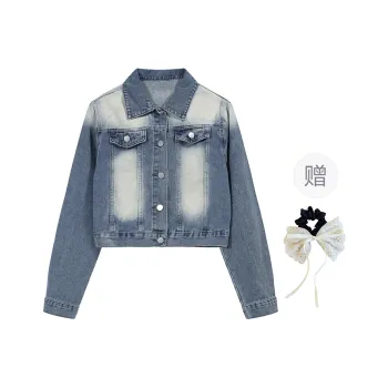 PAVEA Denim Jacket Women's Blue+Hair Tie Comes With