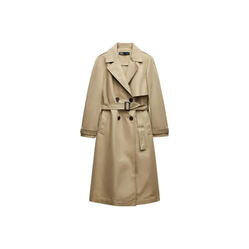 ZARA Trench Coat Women's Light Camel-0