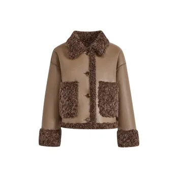 KUOSE Leather Jacket Women's Dark Brown