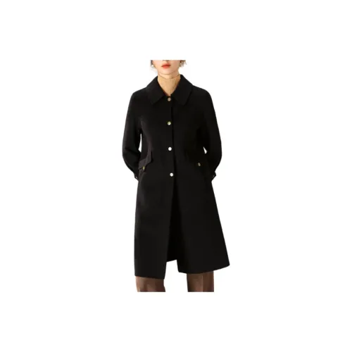 FENHONGMALI Coats Women's Black