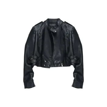 COMBO Leather Jacket Women's Black