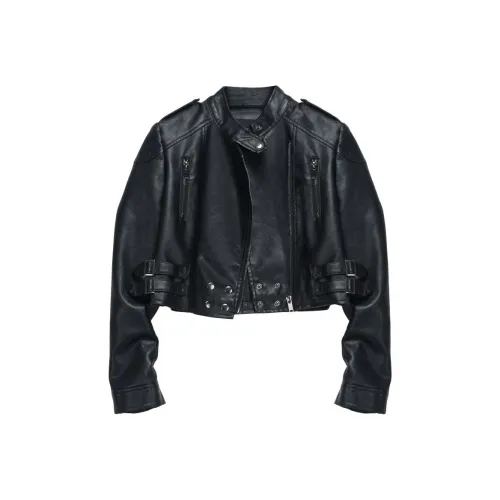 COMBO Leather Jacket Women's Black