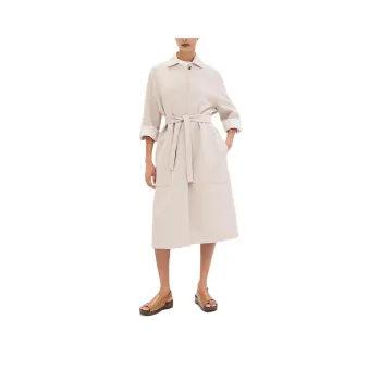 HERMES Coats Women's White Mink Fur
